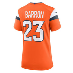 NFL Jahdae Barron Denver Broncos Women's Team Game Jersey - Orange