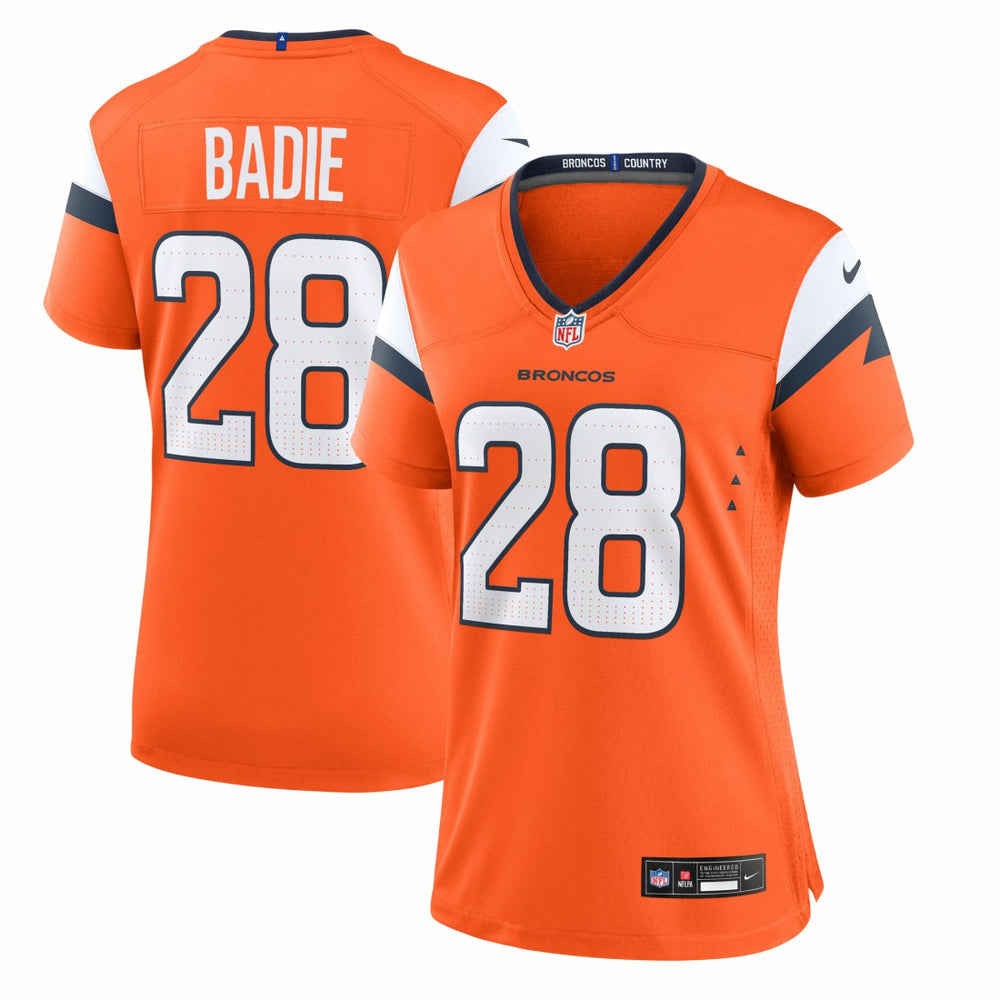 NFL Tyler Badie Denver Broncos Women's Team Game Jersey - Orange