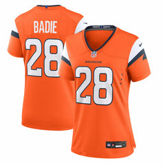 NFL Tyler Badie Denver Broncos Women's Team Game Jersey - Orange