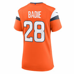NFL Tyler Badie Denver Broncos Women's Team Game Jersey - Orange