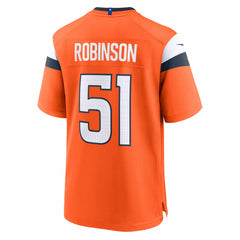 NFL Que Robinson Denver Broncos Team Game Jersey - Orange