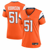 NFL Que Robinson Denver Broncos Women's Team Game Jersey - Orange