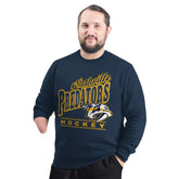 NHL Nashville Predators G-III Sports by Carl Banks Adaptive Headliner Fleece Sweatshirt - Navy