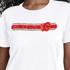 NHL Calgary Flames Starter Women's Team Stripe T-Shirt - White