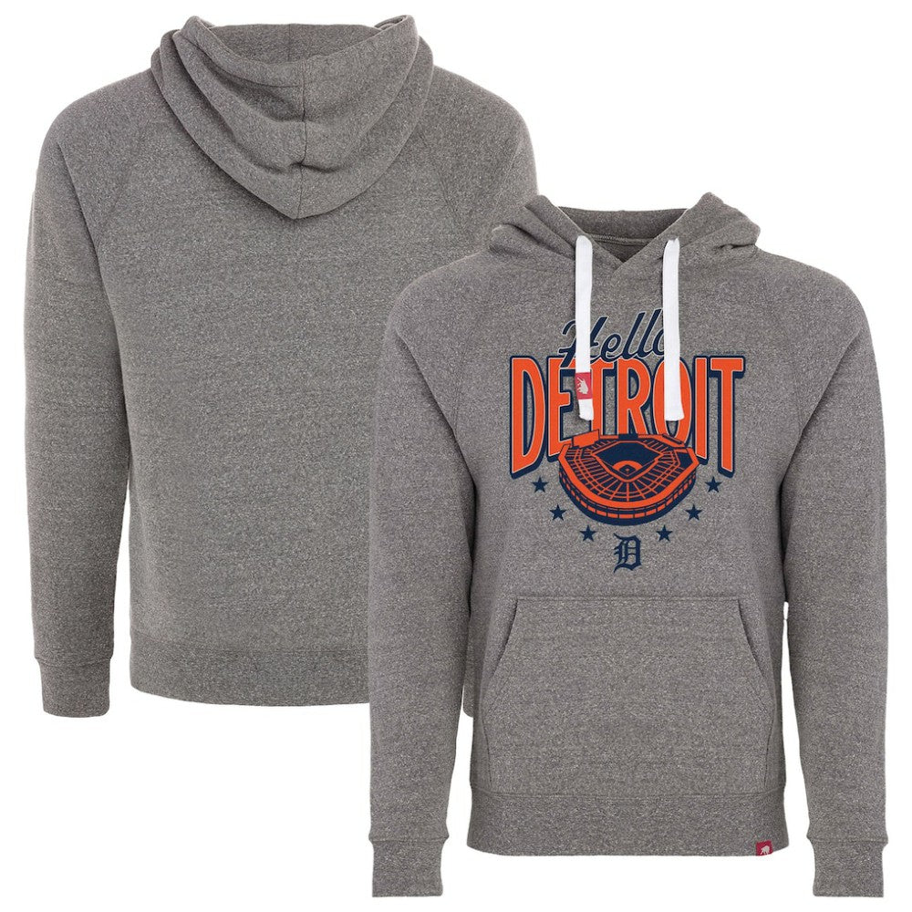 Detroit Tigers Sportiqe Unisex Hello Detroit Olsen Tri-Blend Fleece Hoodie - Heather Gray Hoodies