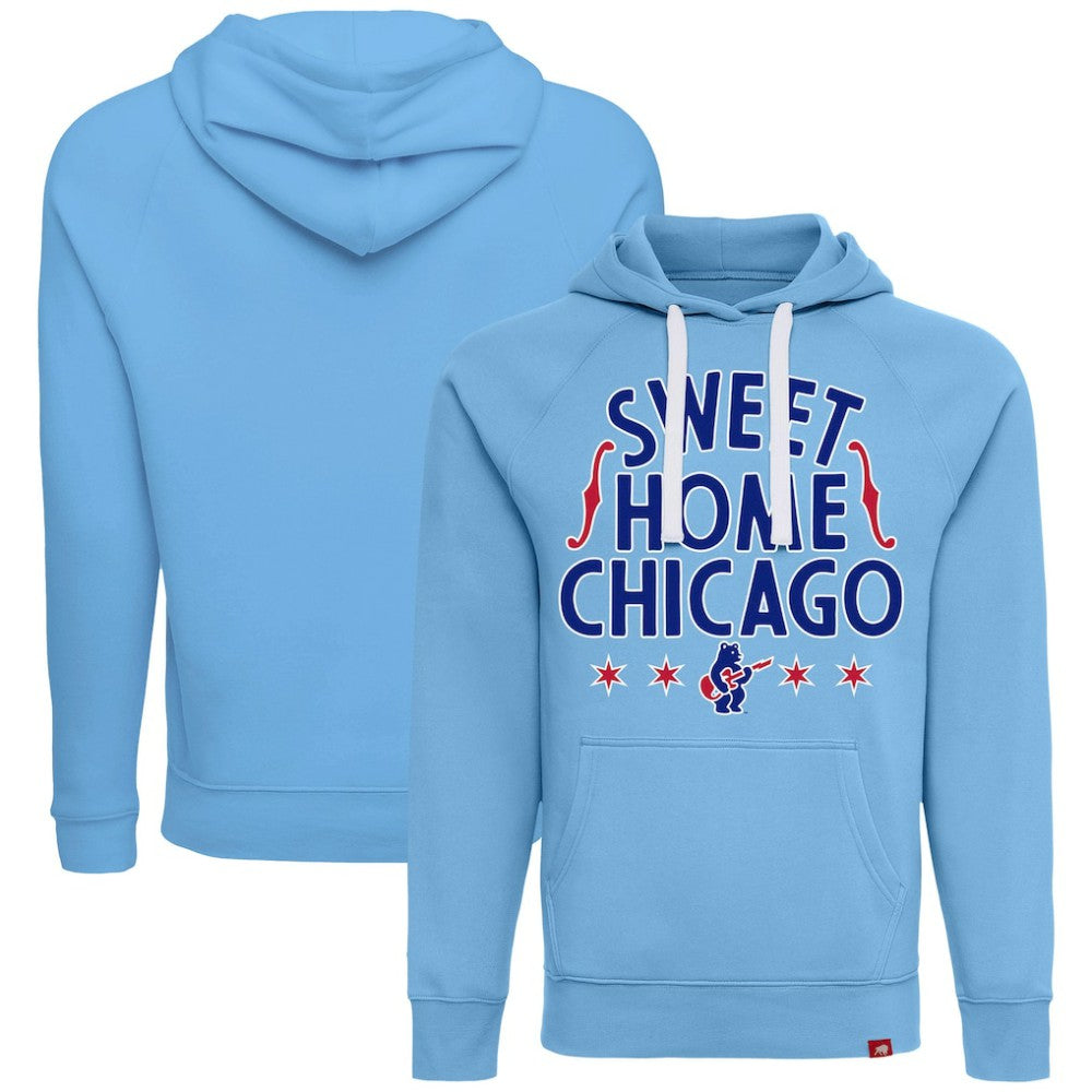Chicago Cubs Sportiqe Unisex Sweet Home Chicago Olsen Tri-Blend Fleece Hoodie - Light Blue Hoodies