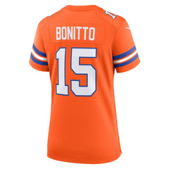 NFL Nik Bonitto Denver Broncos Women's Alternate 2 Mile High Collection 1977 Throwback Game Jersey - Orange