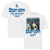Los Angeles Dodgers x Elton John Sportiqe Unisex Duke Oversized T-Shirt - White T-shirts