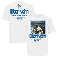 Los Angeles Dodgers x Elton John Sportiqe Unisex Duke Oversized T-Shirt - White T-shirts