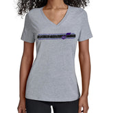 Utah Jazz Starter Women's Team Stripe V-Neck T-Shirt Gray