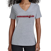 Miami Heat Starter Women's Team Stripe V-Neck T-Shirt Gray