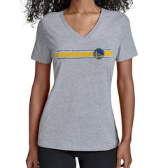 Golden State Warriors Starter Women's Team Stripe V-Neck T-Shirt Gray