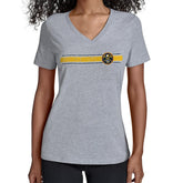 Denver Nuggets Starter Women's Team Stripe V-Neck T-Shirt Gray