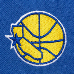Golden State Warriors Hardwood Classics Old School Stacked Text Snapback Hat Royal