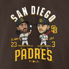 Fernando Tatis Jr. & Jackson Merrill San Diego Padres Player Duo T-Shirt - Brown T-shirts