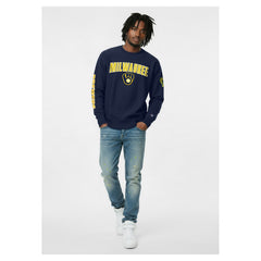 Milwaukee Brewers Champion Reverse Weave Chenille Sweatshirt - Navy Sweatshirts