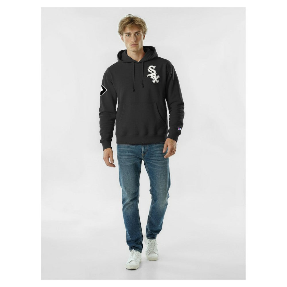 Chicago White Sox Champion Reverse Weave Chenille Hoodie - Black Hoodies