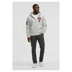 Philadelphia Phillies Champion Reverse Weave Chenille Full-Zip Hoodie - Gray Hoodies