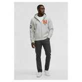 New York Mets Champion Reverse Weave Chenille Full-Zip Hoodie - Gray Hoodies