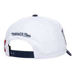 Cleveland Guardians Mitchell & Ness Unisex XL Script Pro Crown Snapback Hat - White/Navy Hats
