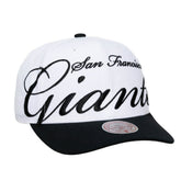 San Francisco Giants Mitchell & Ness Unisex XL Script Pro Crown Adjustable Hat - White/Black Hats