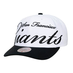 San Francisco Giants Mitchell & Ness Unisex XL Script Pro Crown Adjustable Hat - White/Black Hats
