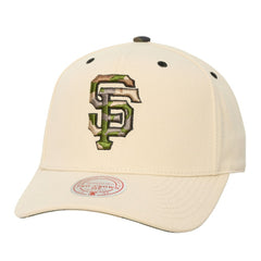San Francisco Giants Mitchell & Ness Unisex Camo Logo Pro Crown Snapback Hat - Cream Hats