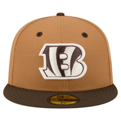Cincinnati Bengals New Era Two-Tone Walnut 59FIFTY Fitted Hat Light Brown/Dark Brown