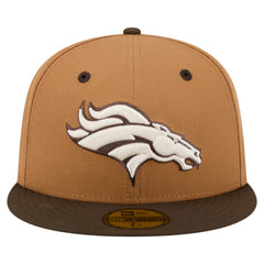 Denver Broncos New Era Two-Tone Walnut 59FIFTY Fitted Hat Light Brown/Dark Brown