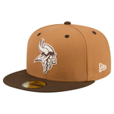Minnesota Vikings New Era Two-Tone Walnut 59FIFTY Fitted Hat Light Brown/Dark Brown
