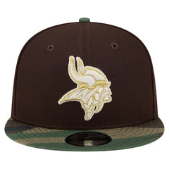 Minnesota Vikings Adult Burnt Wood Camo 9FIFTY Snapback Hat Dark Brown