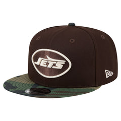 New York Jets Adult Burnt Wood Camo 9FIFTY Snapback Hat Dark Brown