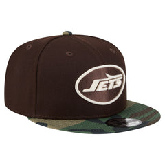 New York Jets Adult Burnt Wood Camo 9FIFTY Snapback Hat Dark Brown