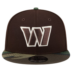 Washington Commanders Adult Burnt Wood Camo 9FIFTY Snapback Hat Dark Brown