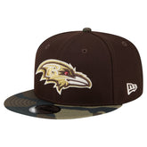 Baltimore Ravens Adult Burnt Wood Camo 9FIFTY Snapback Hat Dark Brown
