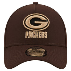 Green Bay Packers New Era Burnt Wood A-Frame 9FORTY Adjustable Hat Dark Brown