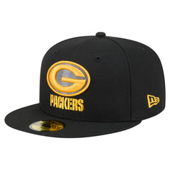 Green Bay Packers New Era Color Pop 59FIFTY Fitted Hat Black