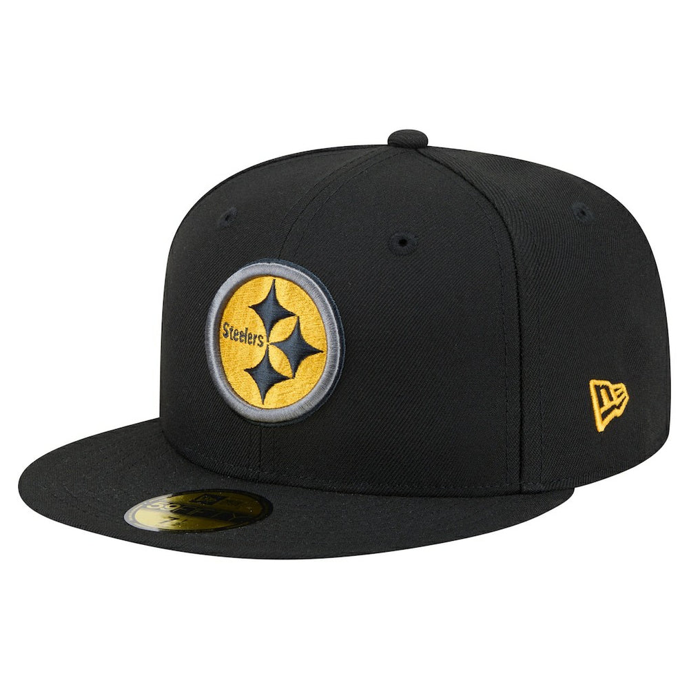 Pittsburgh Steelers New Era Color Pop 59FIFTY Fitted Hat Black