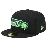 Seattle Seahawks New Era Color Pop 59FIFTY Fitted Hat Black