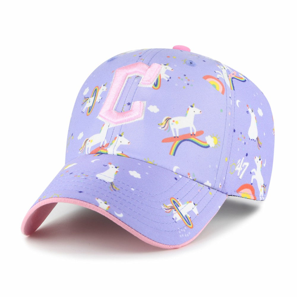 Cleveland Guardians '47 Girls Youth Unicorn Clean Up Adjustable Hat - Lavender Hats