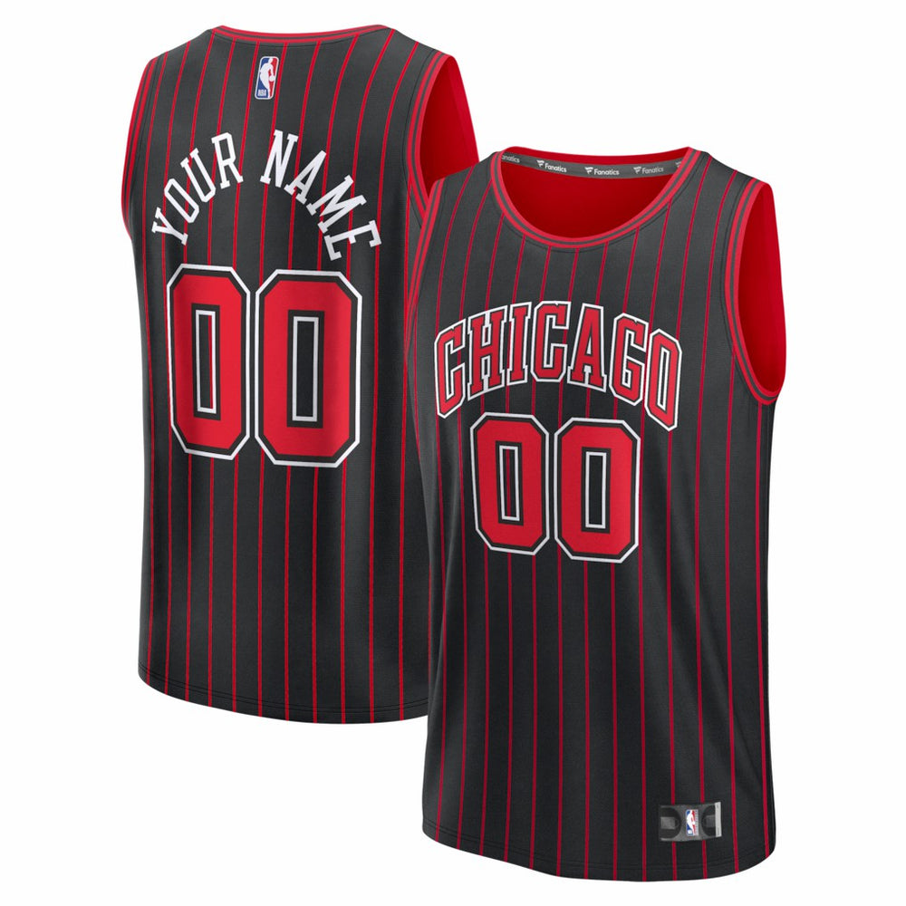 NBA Chicago Bulls Fastbreak Custom Jersey sale - Statement Editi- Black