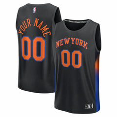 NBA New York Knicks Fastbreak Custom Jersey - Statement Edition - Black