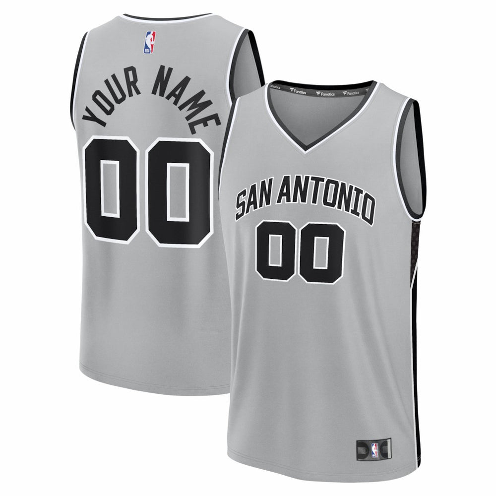 San Antonio Spurs Youth Fastbreak Custom Jersey Statement Edition Silver