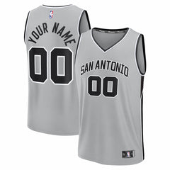 NBA San Antonio Spurs Youth Fastbreak Custom Jersey - Statement Edition - Silver