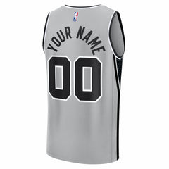 San Antonio Spurs Youth Fastbreak Custom Jersey Statement Edition Silver