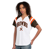 Cleveland Browns Starter Women's Game On Notch Neck T-Shirt White