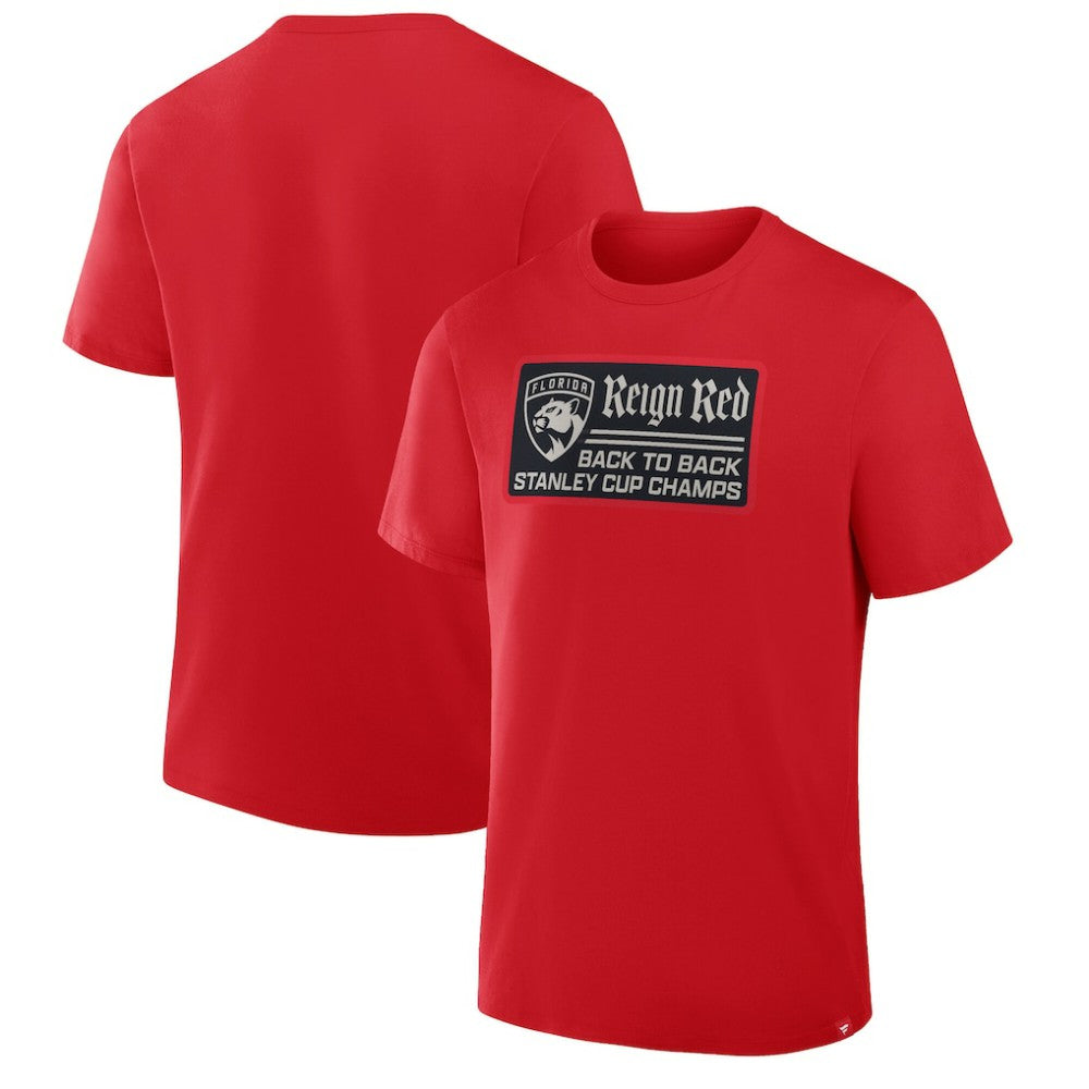 NHL Florida Panthers Back-To-Back Stanley Cup Champions Reign Red T-Shirt - Red