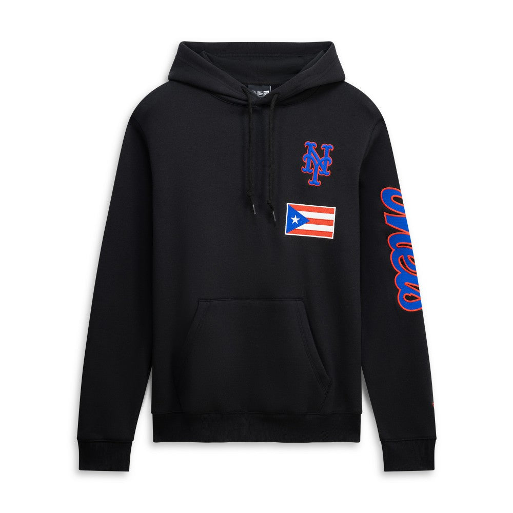 New York Mets New Era Puerto Rico Country Flag Hoodie - Black Hoodies