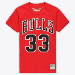 Scottie Pippen Chicago Bulls Unisex Hardwood Classics Name & Number T-Shirt Red