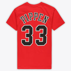 Scottie Pippen Chicago Bulls Unisex Hardwood Classics Name & Number T-Shirt Red